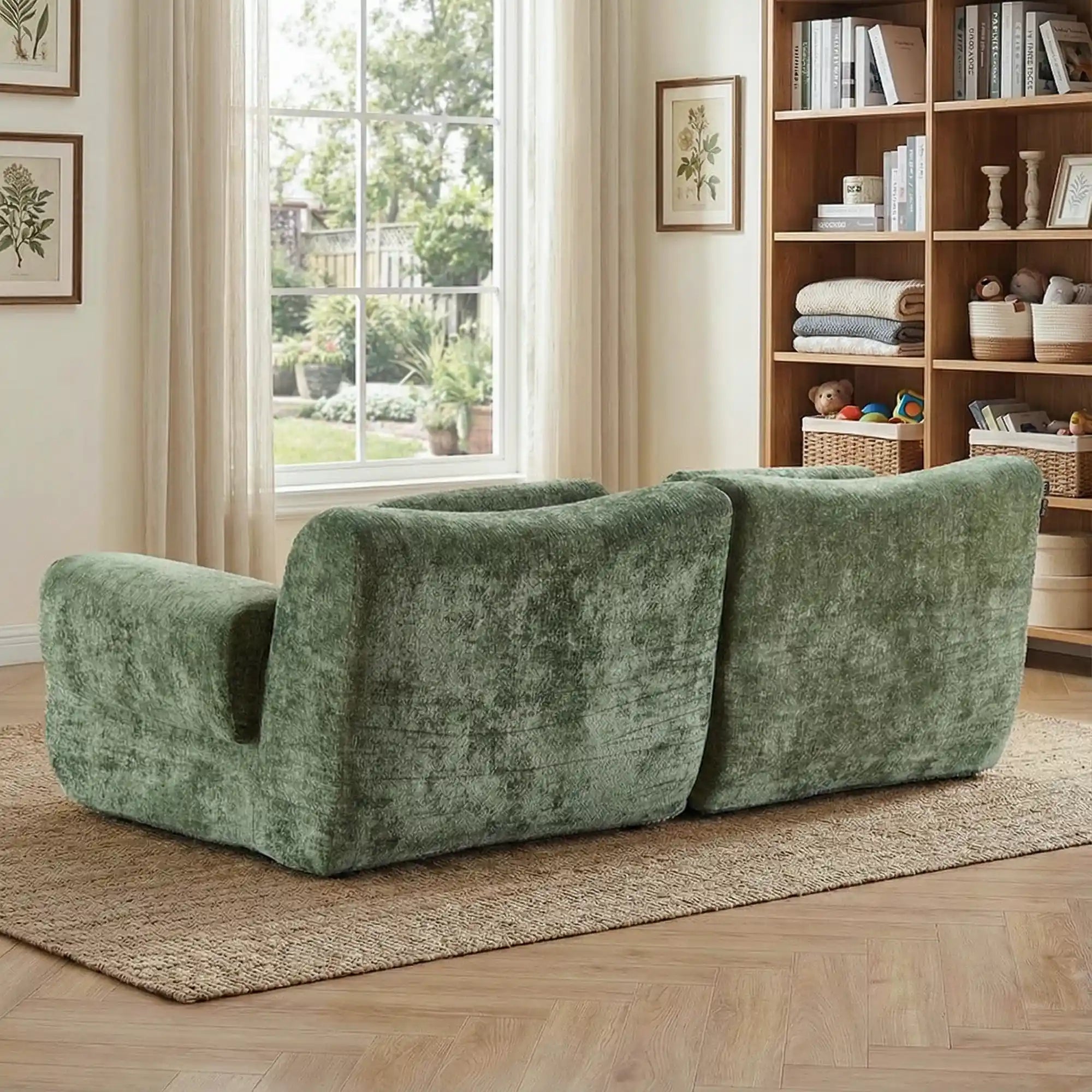 Nephele Wave-Shaped Compressed Sectional Sofa