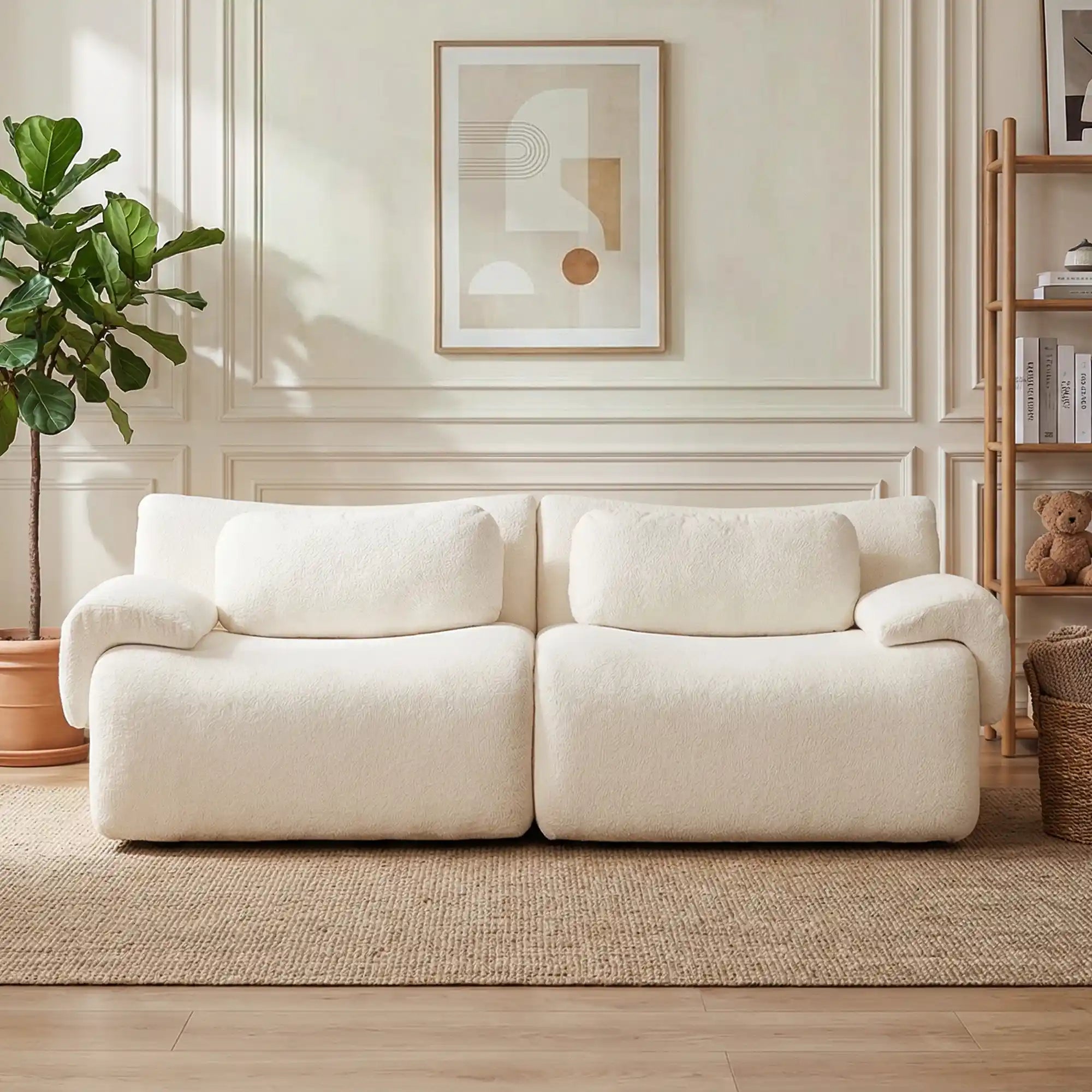 Nephele Wave-Shaped Compressed Sectional Sofa