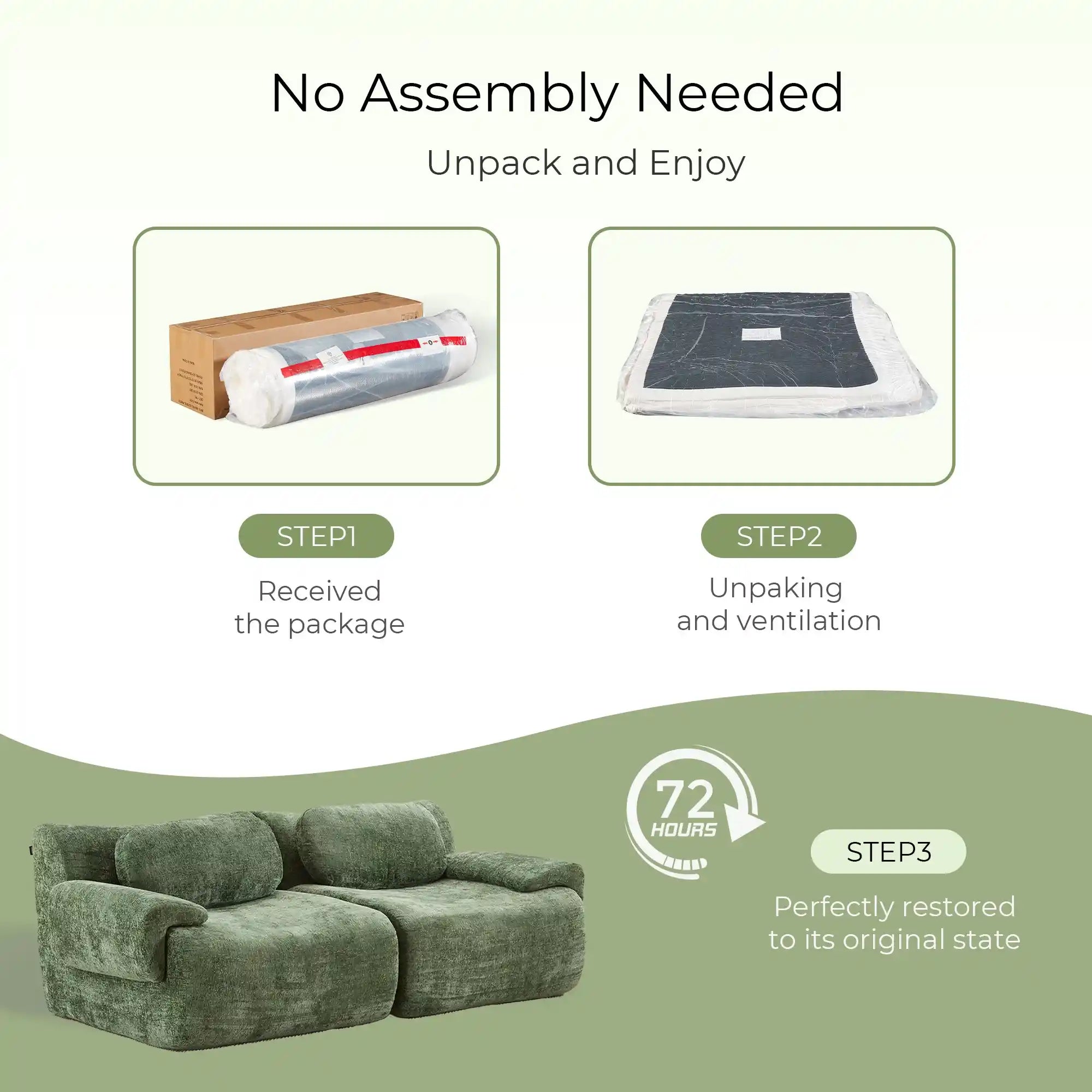 Nephele Wave-Shaped Compressed Sectional Sofa