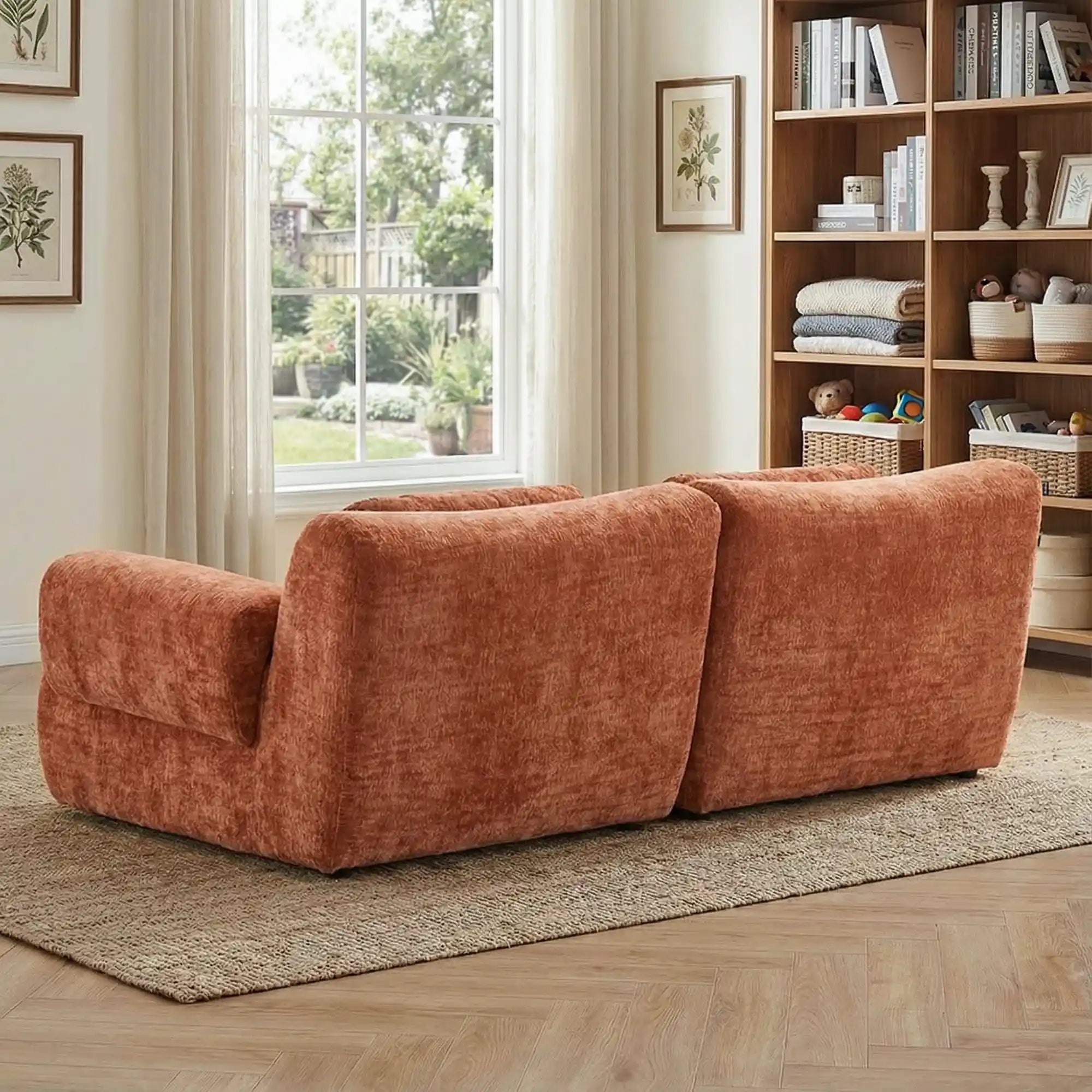Nephele Wave-Shaped Compressed Sectional Sofa