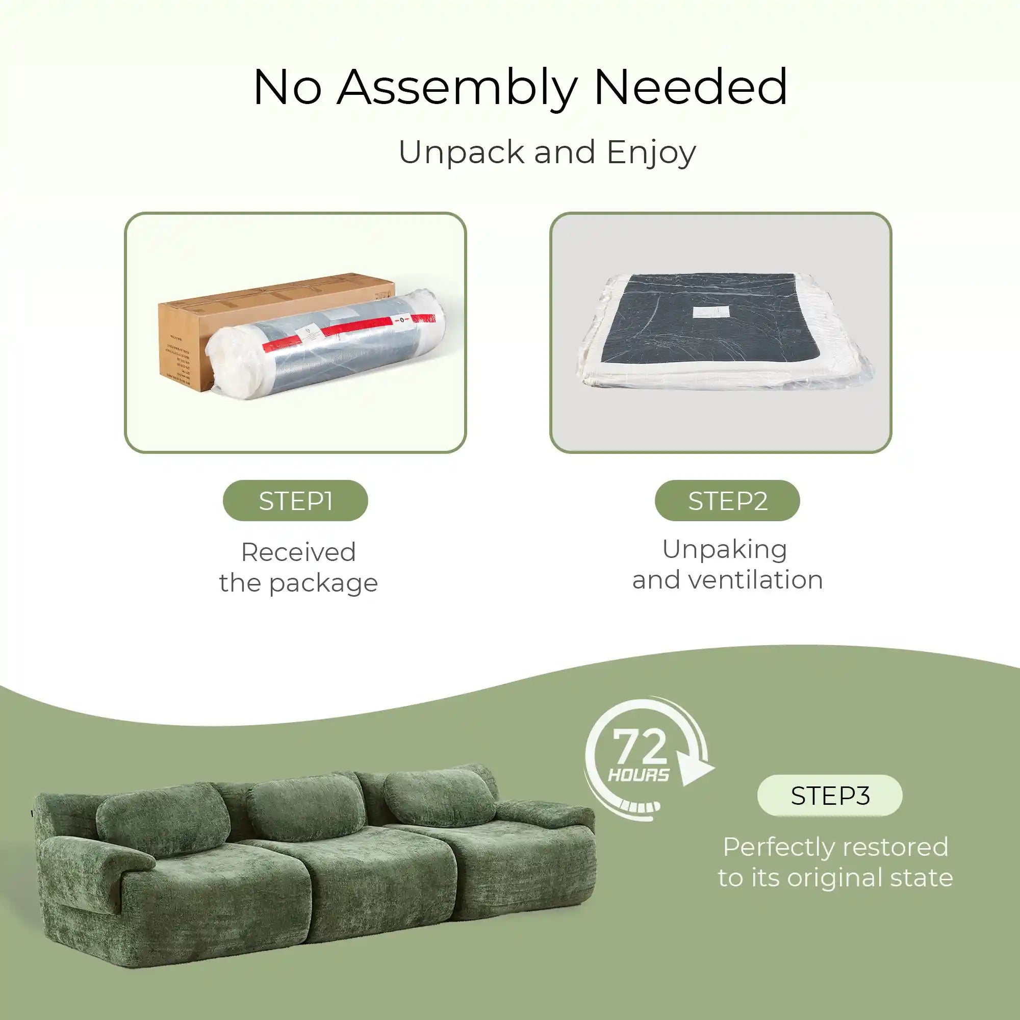 Nephele Wave-Shaped Compressed Sectional Sofa