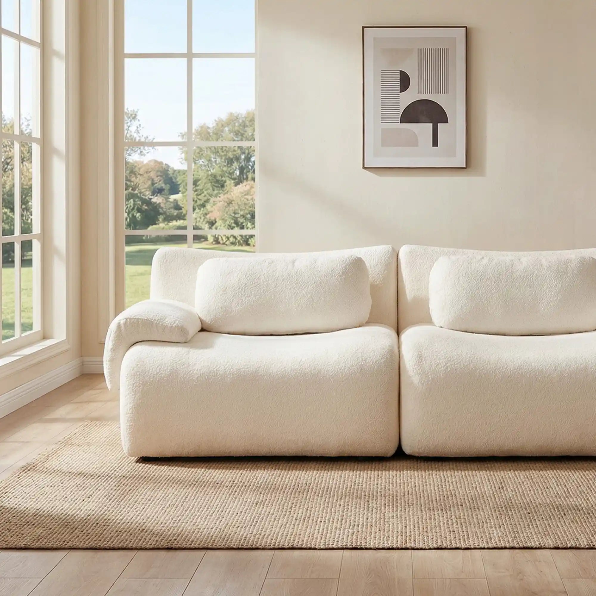 Nephele Wave-Shaped Compressed Sectional Sofa