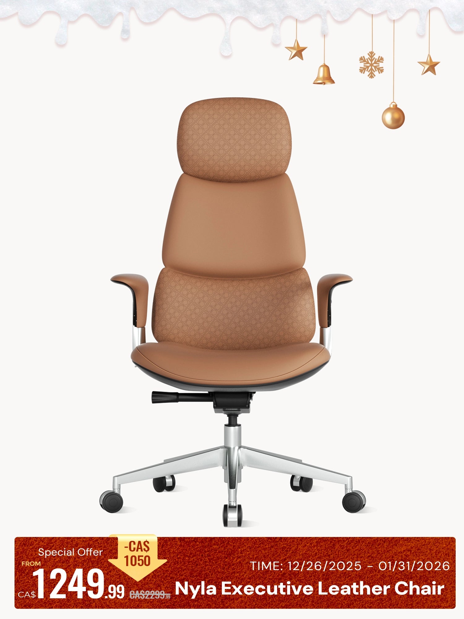 Nyla Leather Chair with Easy Adjustment