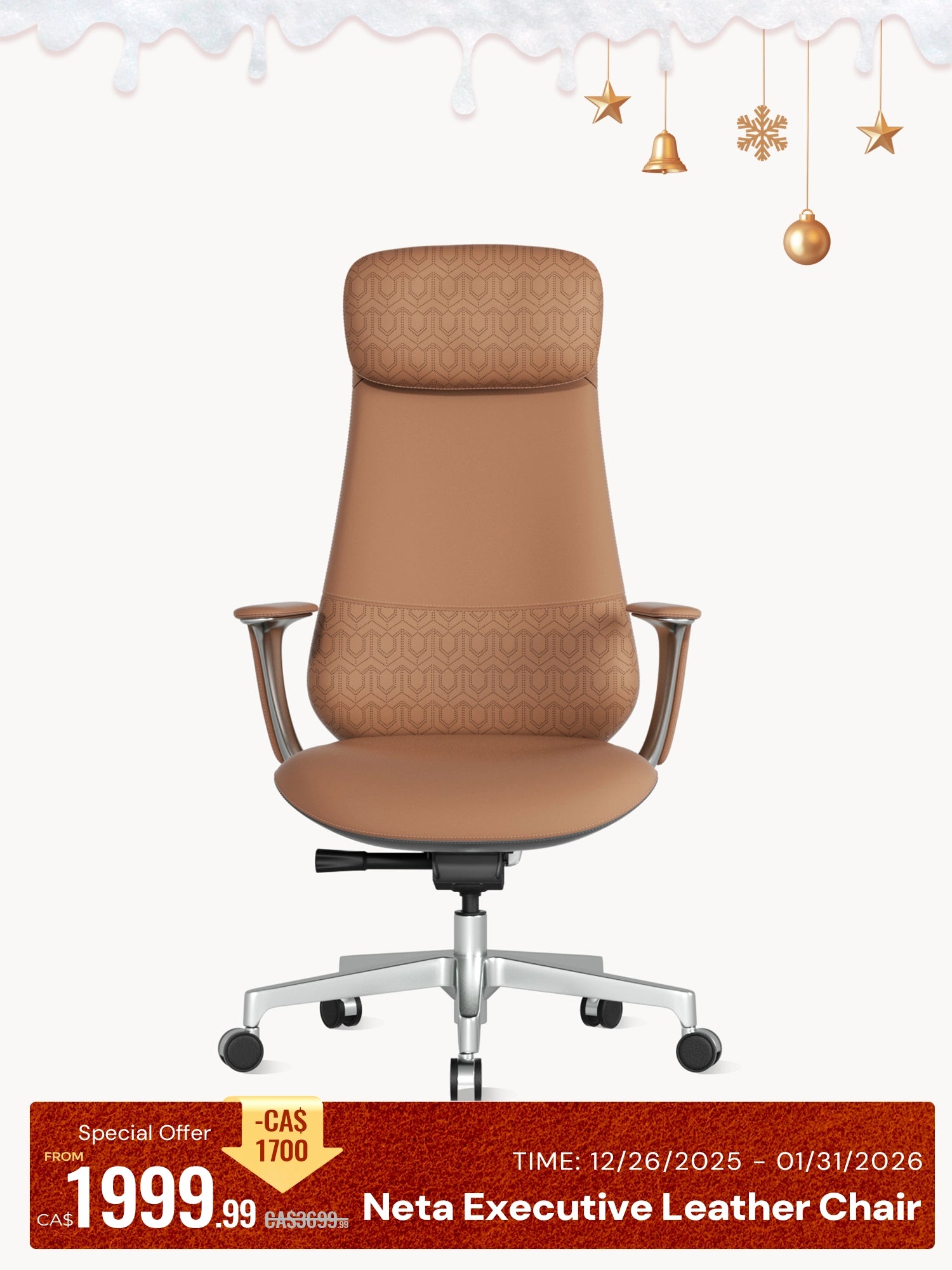 Neta Premium Leather Chair with Headrest