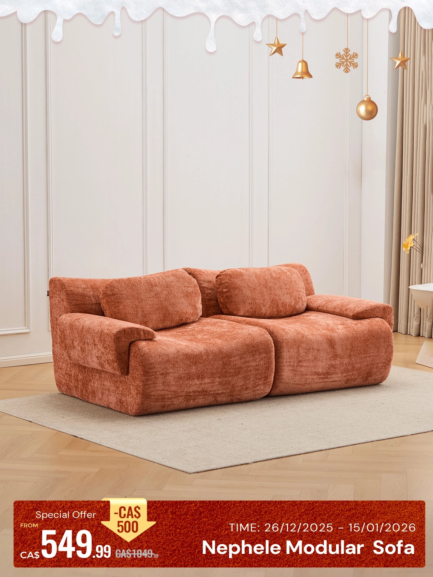 Nephele Modular Sectional Compressed Sofa