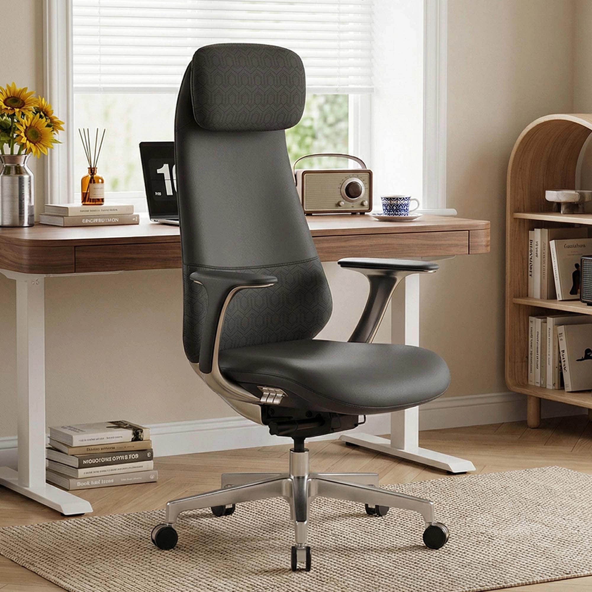 Neta Premium Leather Chair with Headrest