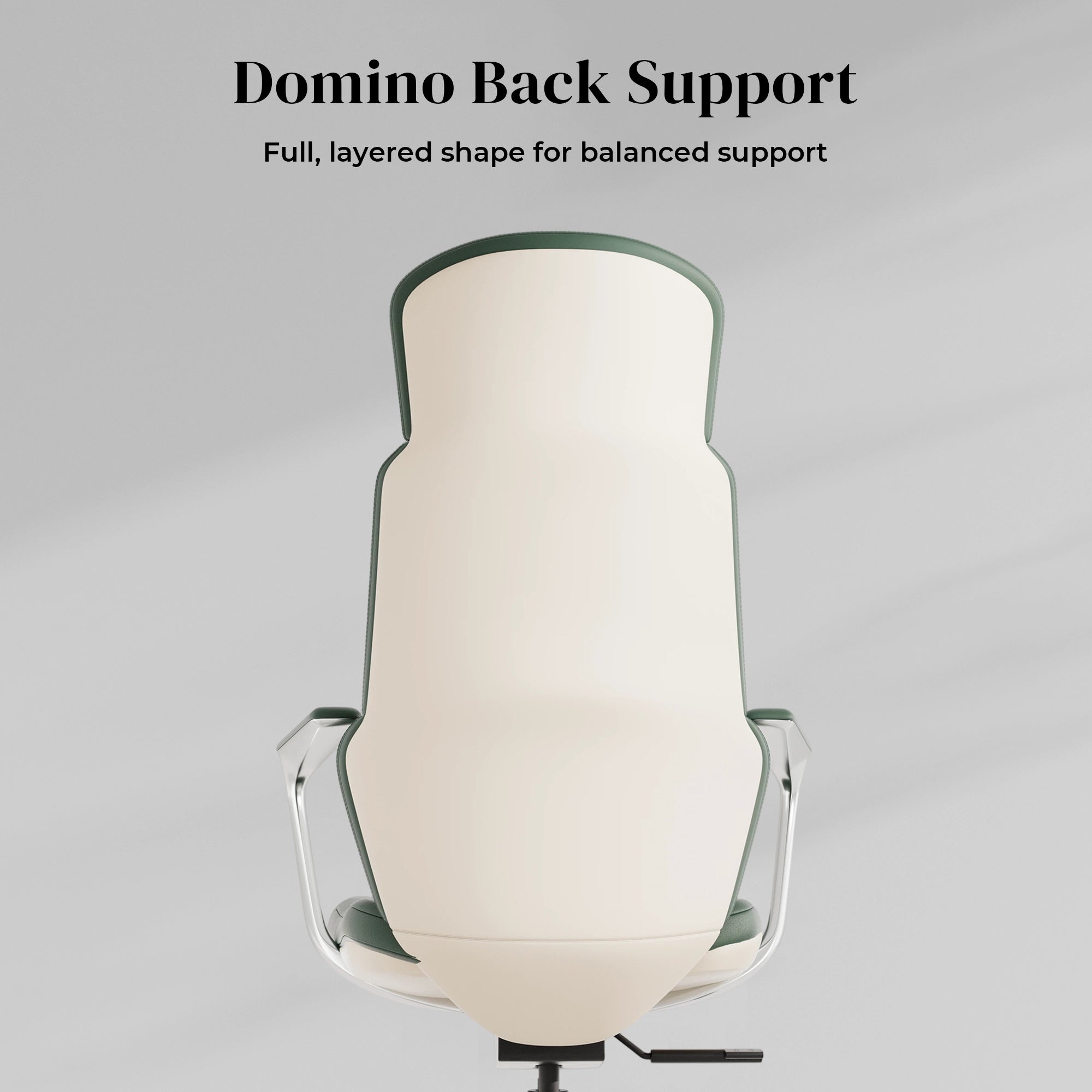 Cream leather swivel office chair with tall backrest and padded arm supports