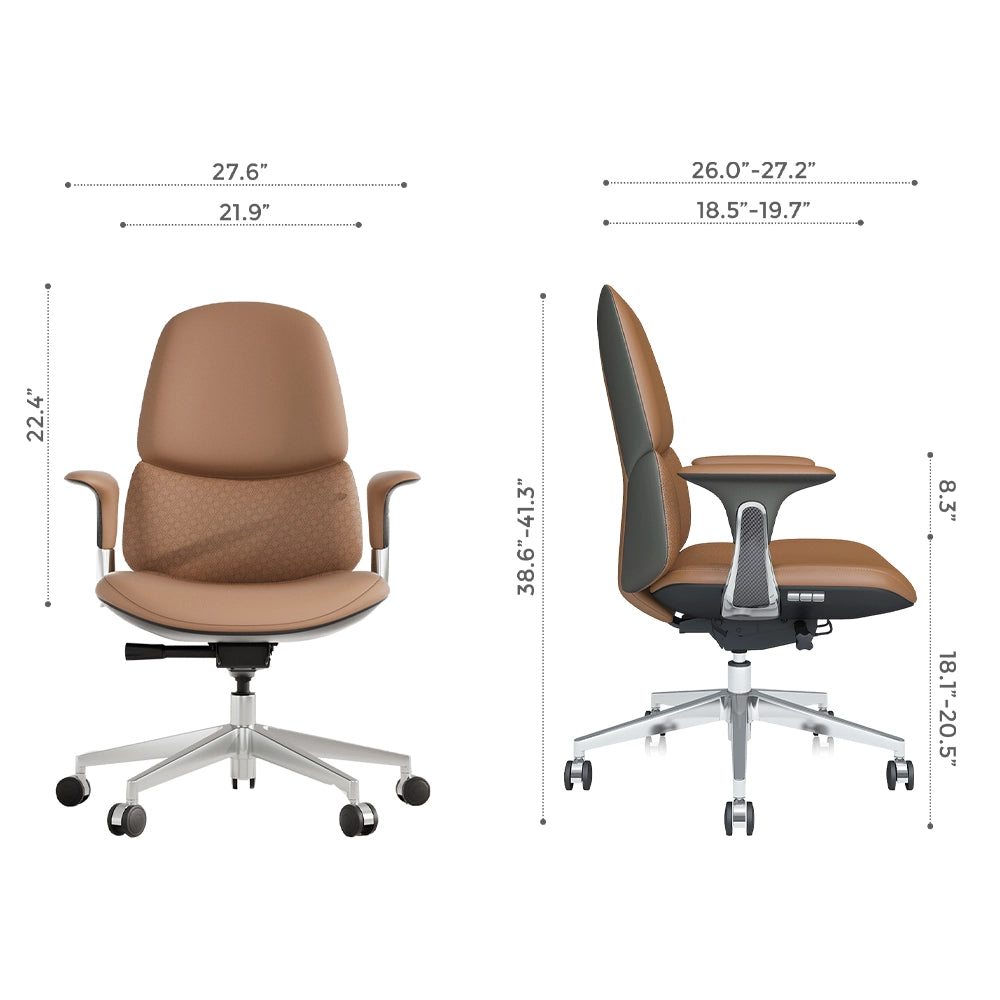Neris Mid-Back Leather Office Chair with Best Value