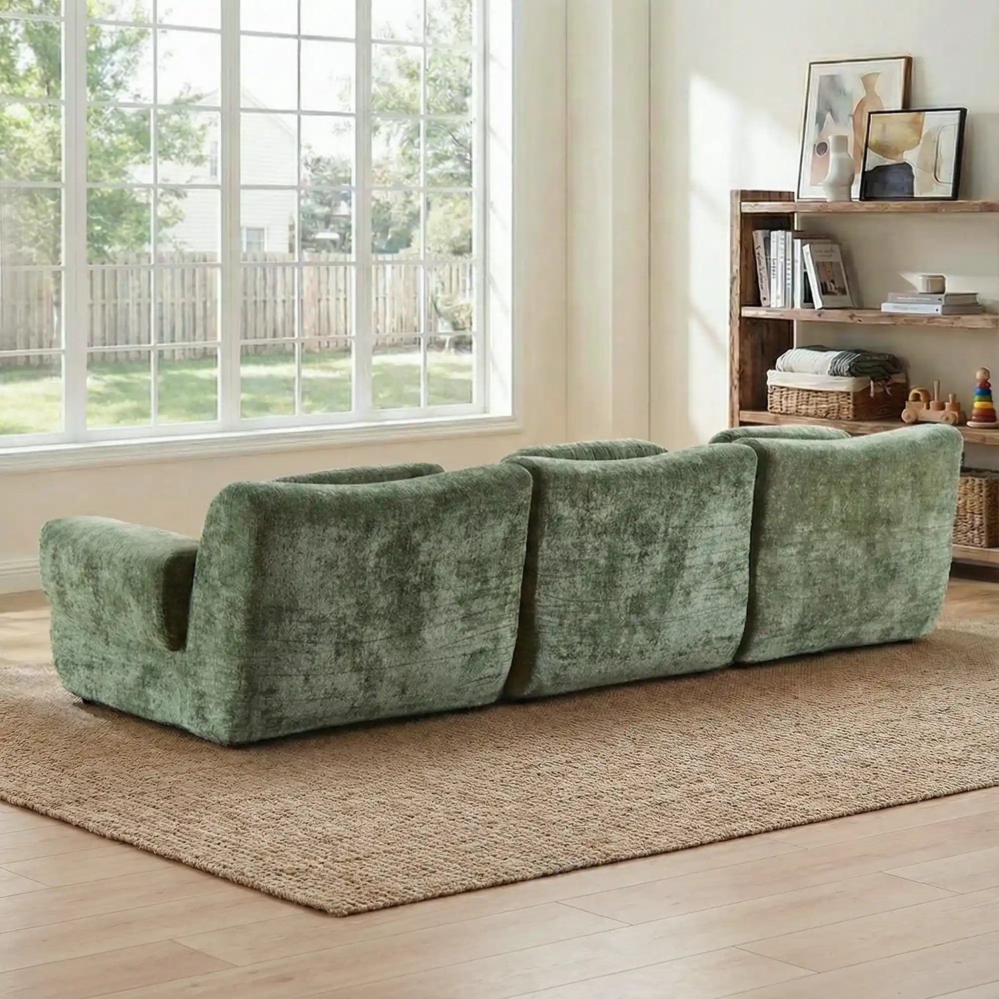 Nephele Wave-Shaped Compressed Sectional Sofa
