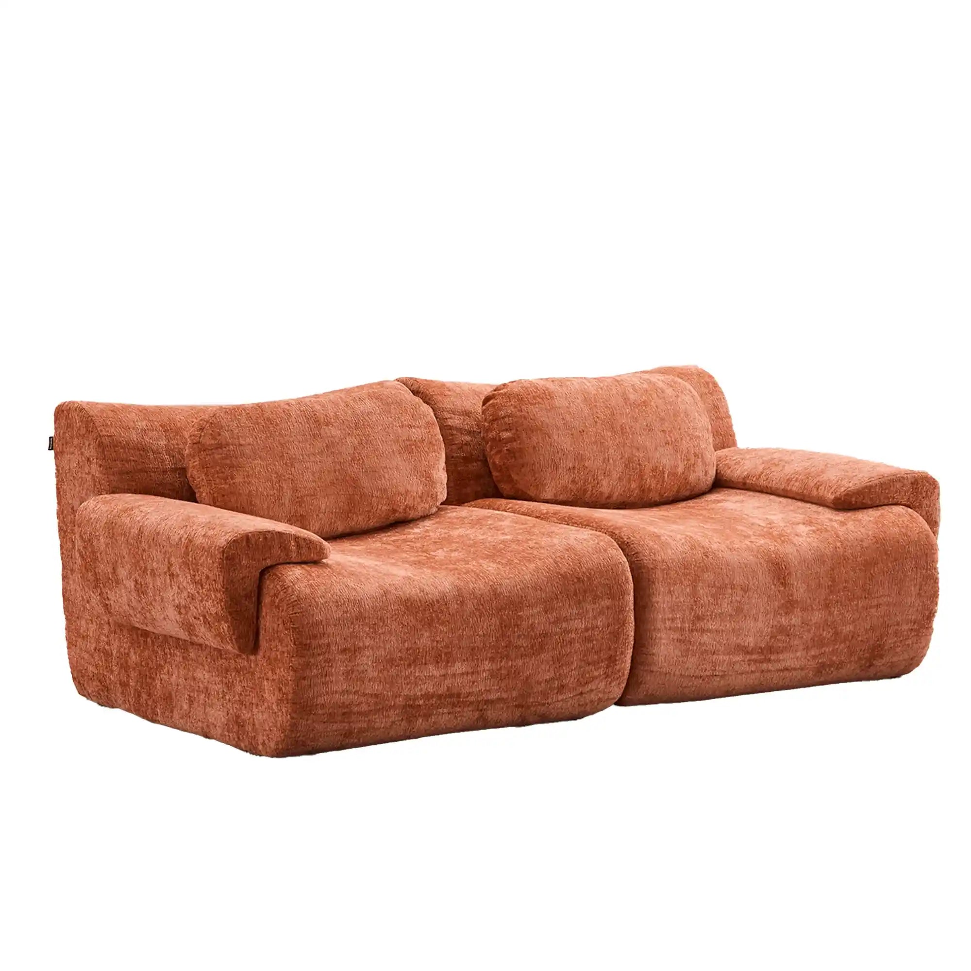 Nephele Wave-Shaped Compressed Sectional Sofa