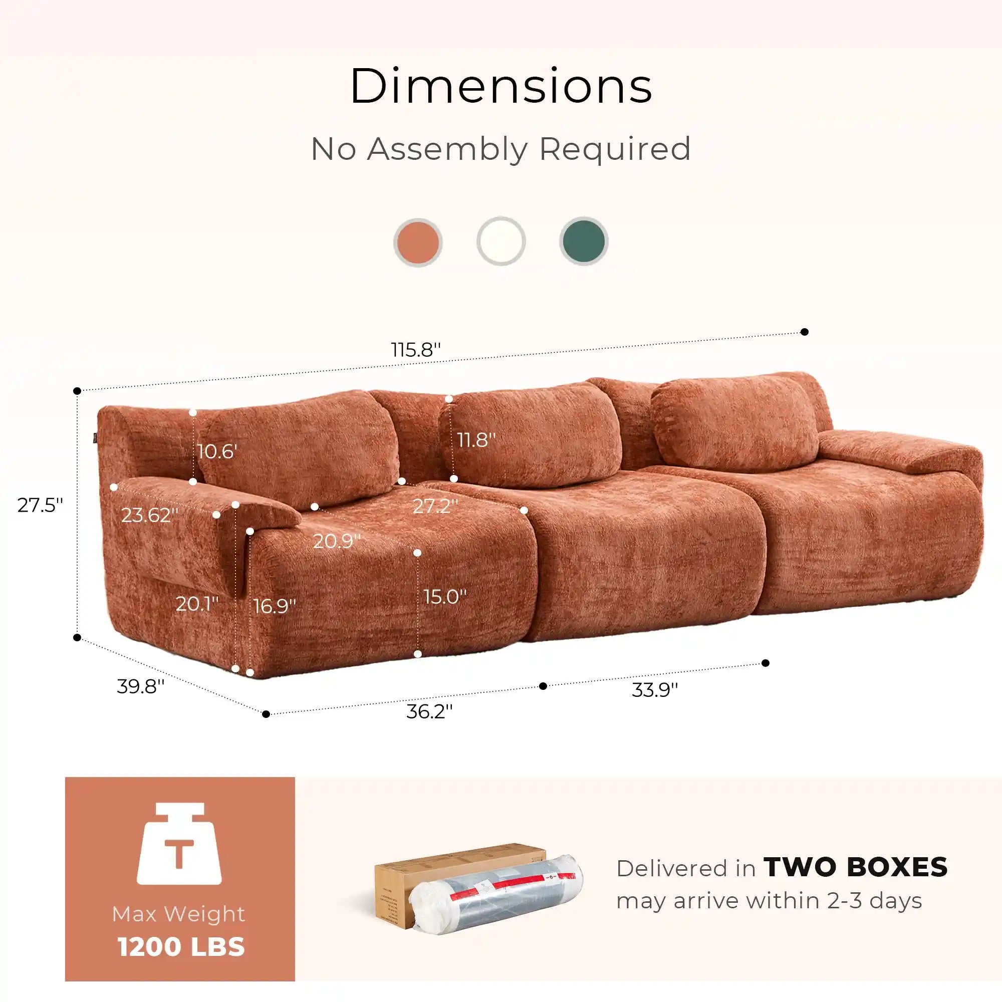 Nephele  Modular Sectional Compressed Sofa