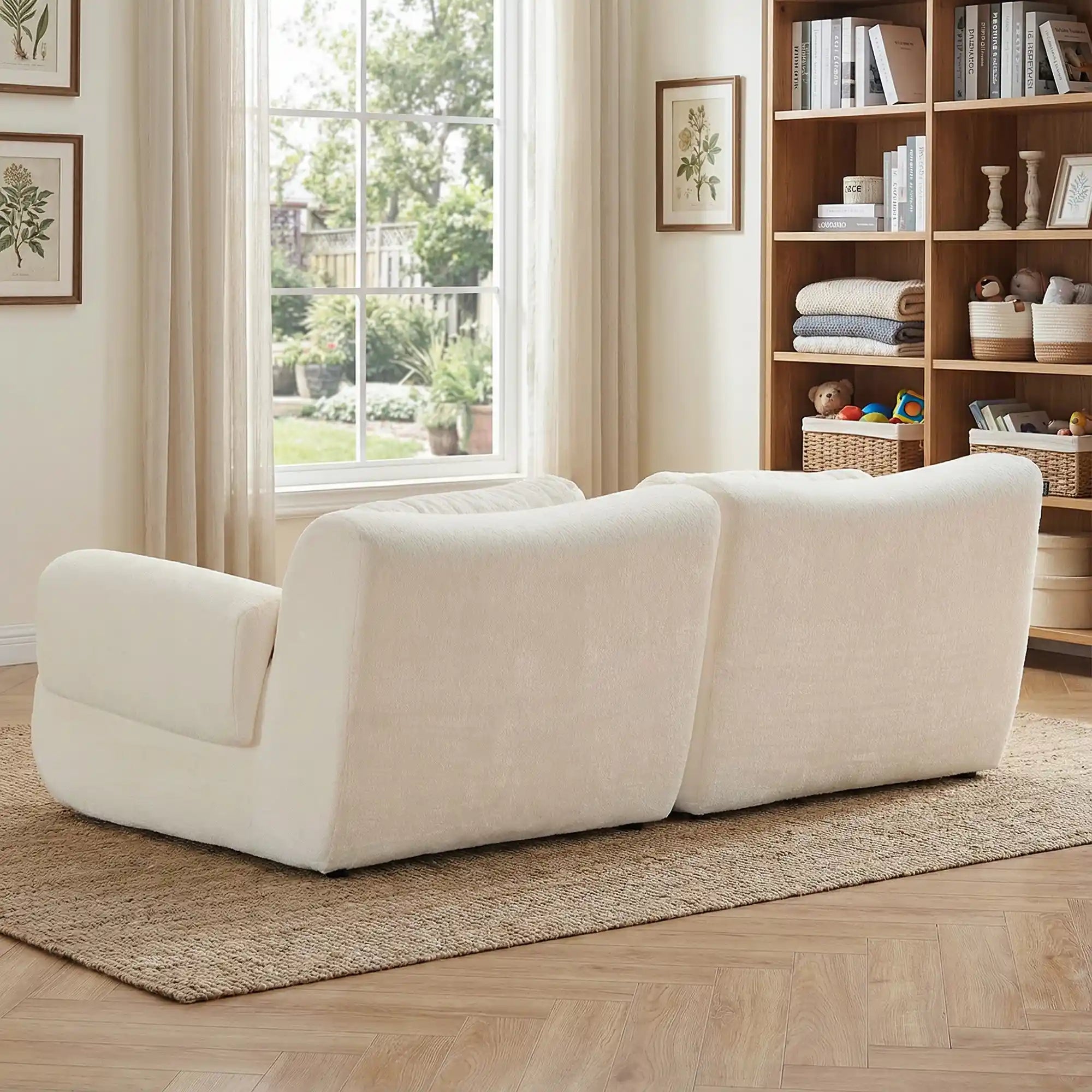Nephele Wave-Shaped Compressed Sectional Sofa