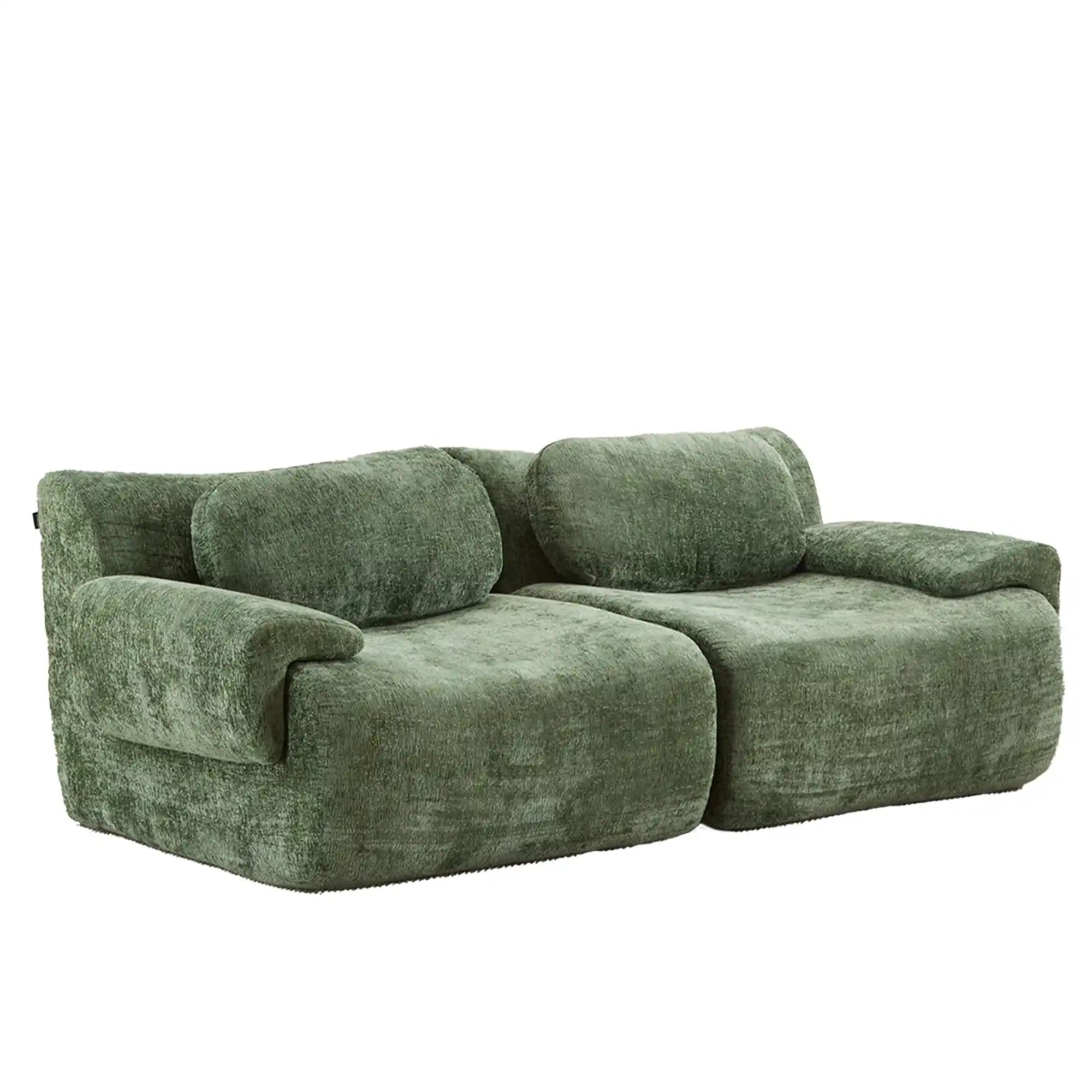 Nephele Wave-Shaped Compressed Sectional Sofa