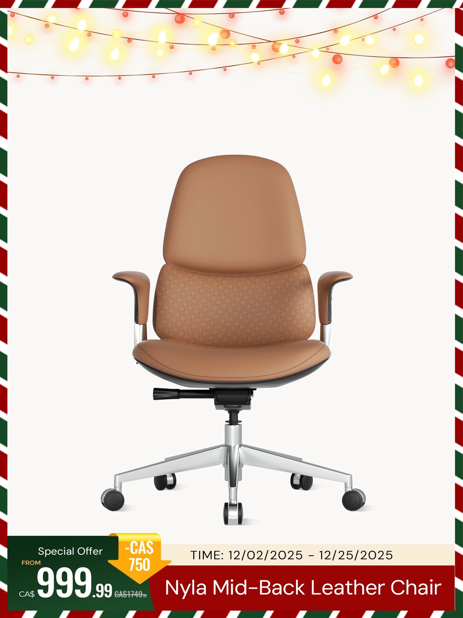 Nyla Mid-Back Leather Office Chair