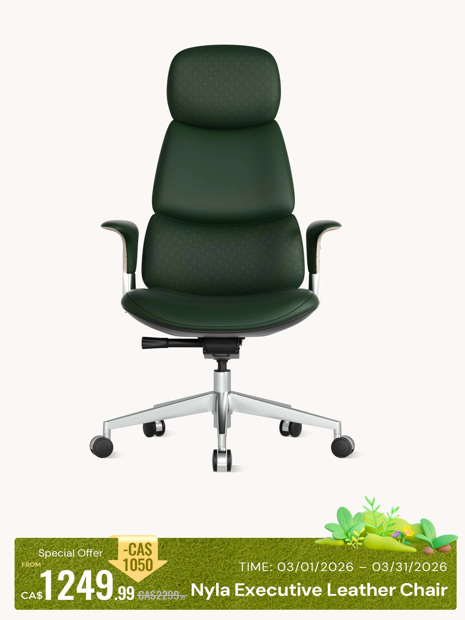 Nyla Leather Chair with Easy Adjustment