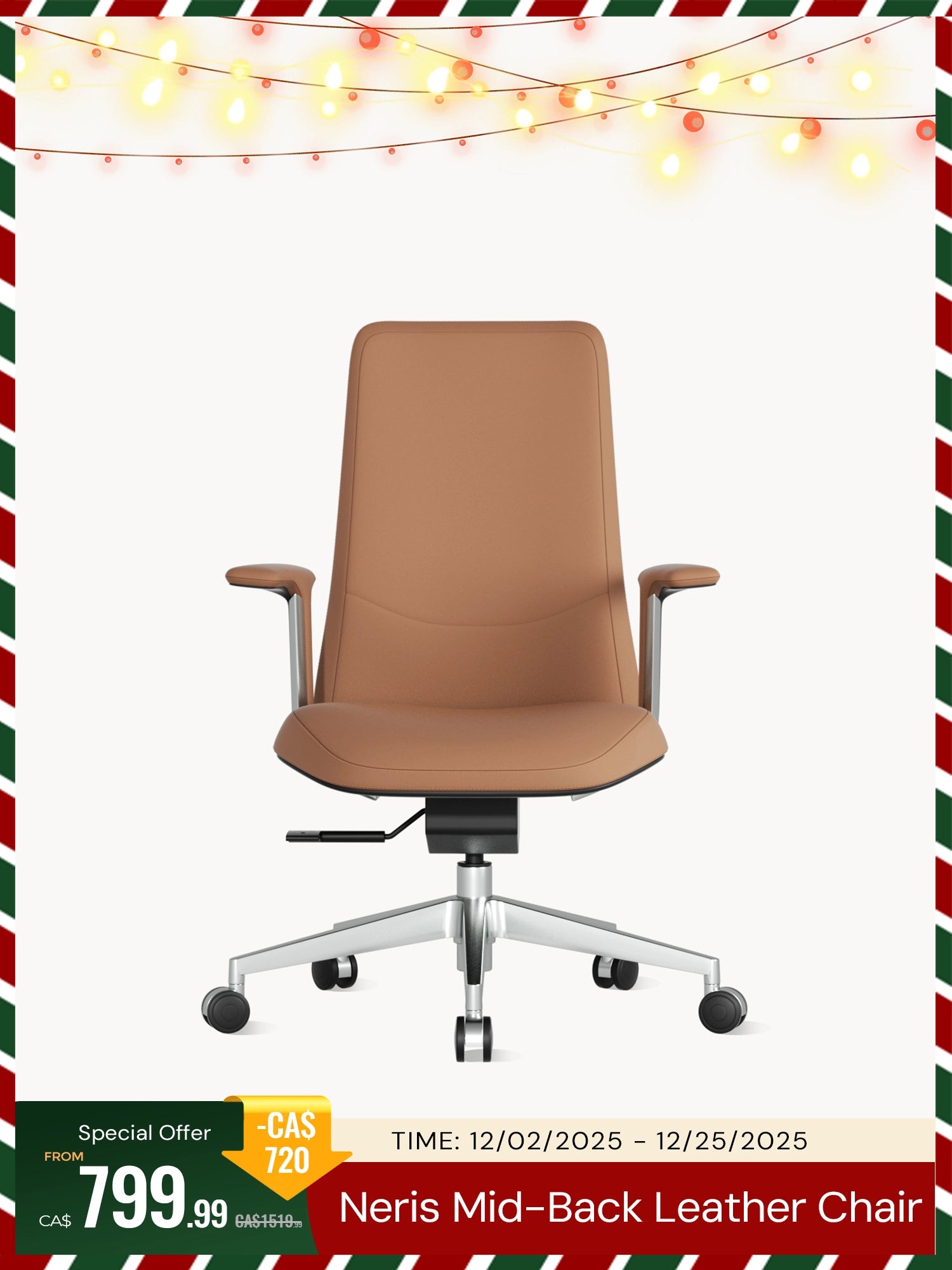Neris Mid-Back Leather Office Chair