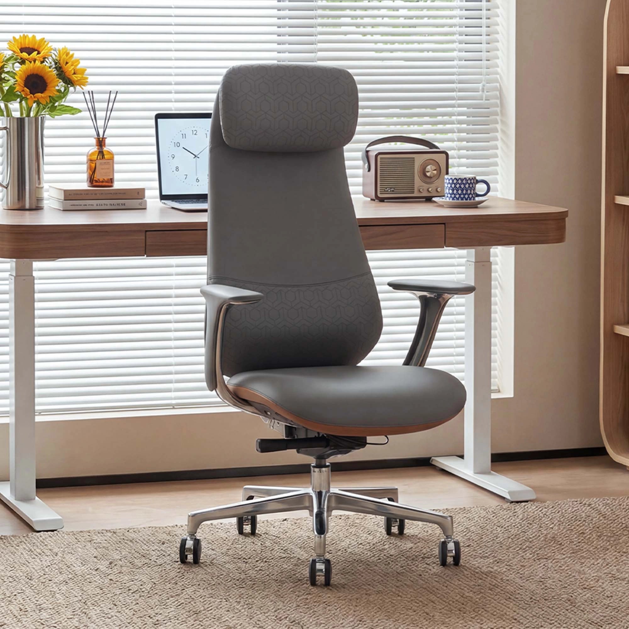 Neta Premium Leather Chair with Headrest