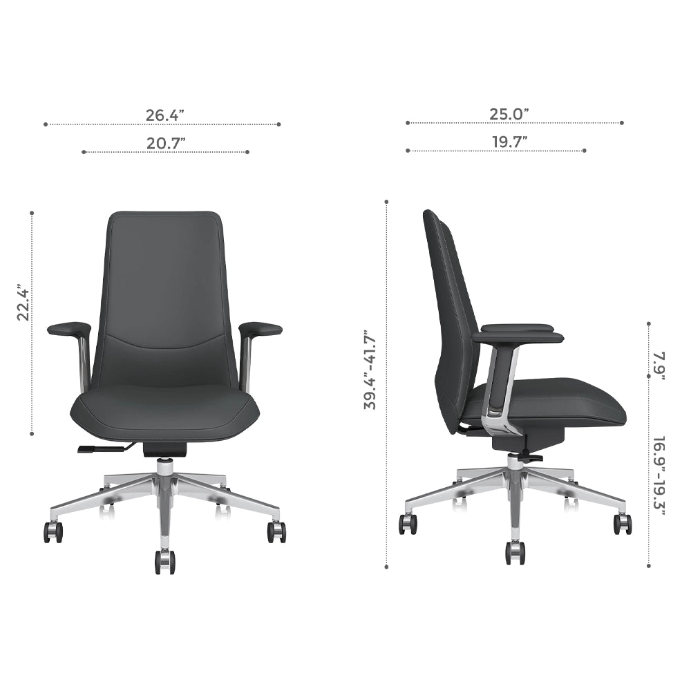 Neris Mid-Back Leather Office Chair with Best Value