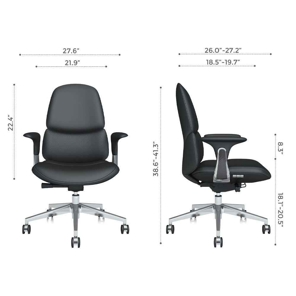 Neris Mid-Back Leather Office Chair with Best Value