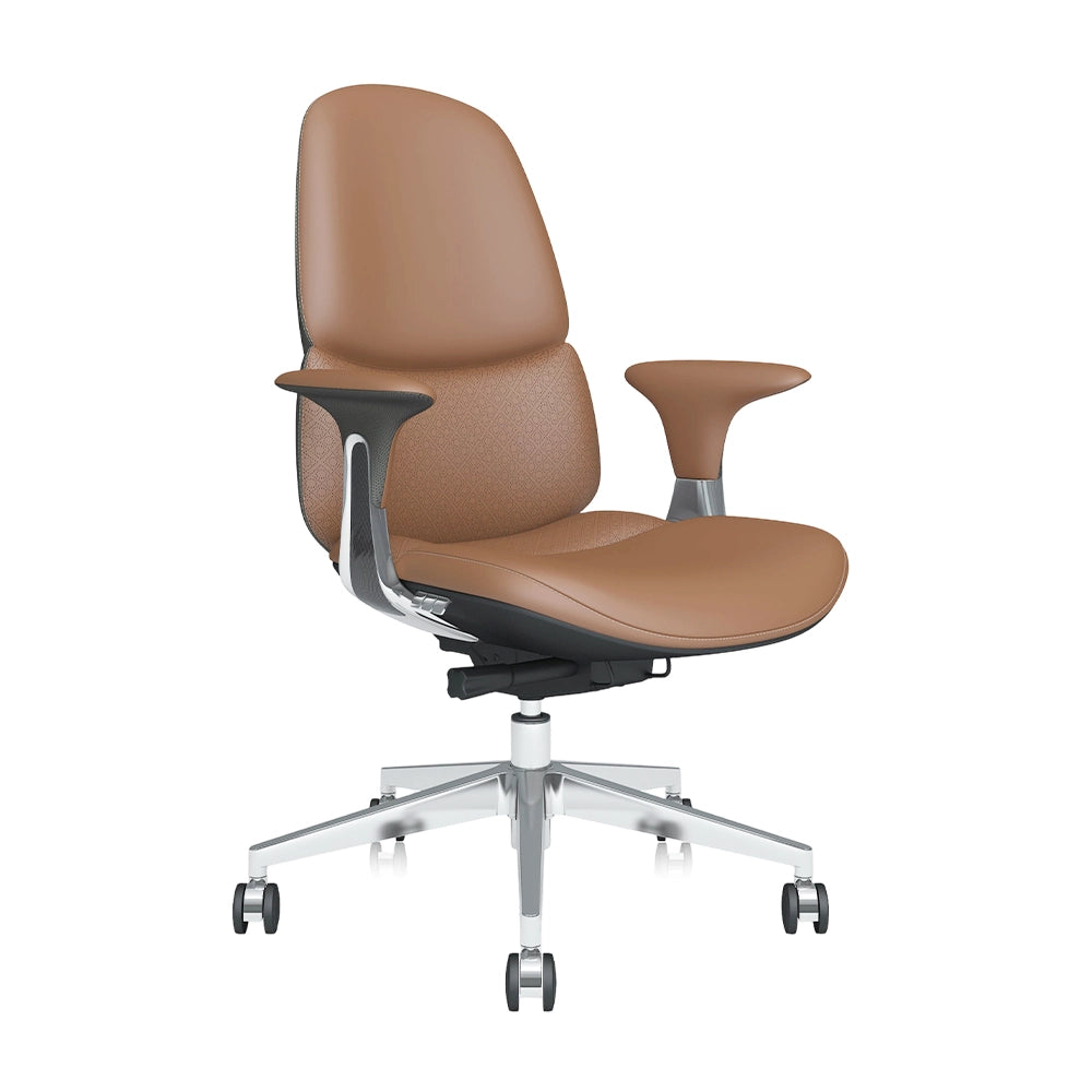Neris Mid-Back Leather Office Chair with Best Value